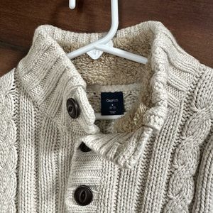 Boys sweater with cozy sherpa around collar